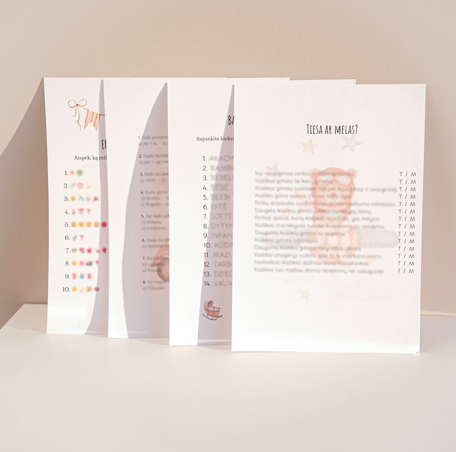 Kūdikio laukimo kortelės